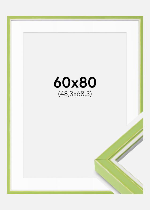 Cadre Diana Vert clair 60x80 cm - Passe-partout Blanc 49,3x69,3 cm
