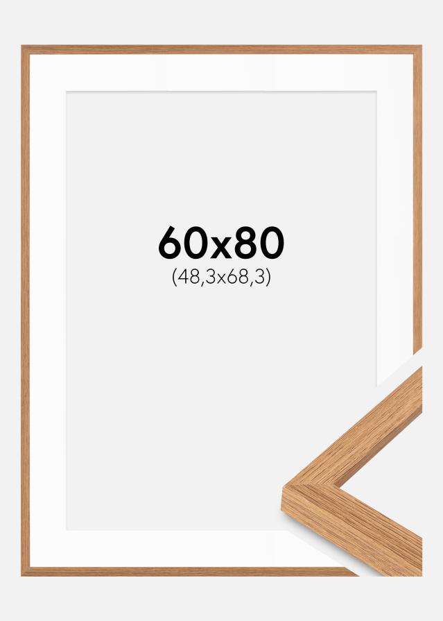 Cadre Modern Teak 60x80 cm - Passe-partout Blanc 49,3x69,3 cm