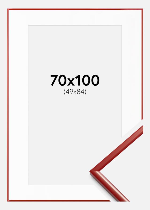Cadre New Lifestyle Rouge 70x100 cm - Passe-partout Blanc 50x85 cm