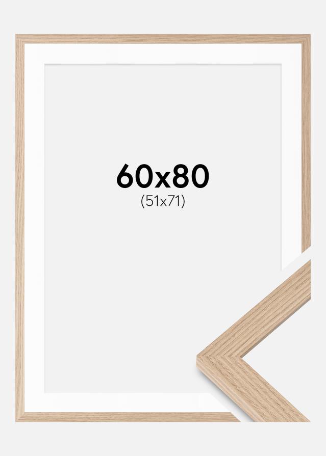 Cadre BGA Classic Chêne 60x80 cm - Passe-partout Blanc 52x72 cm