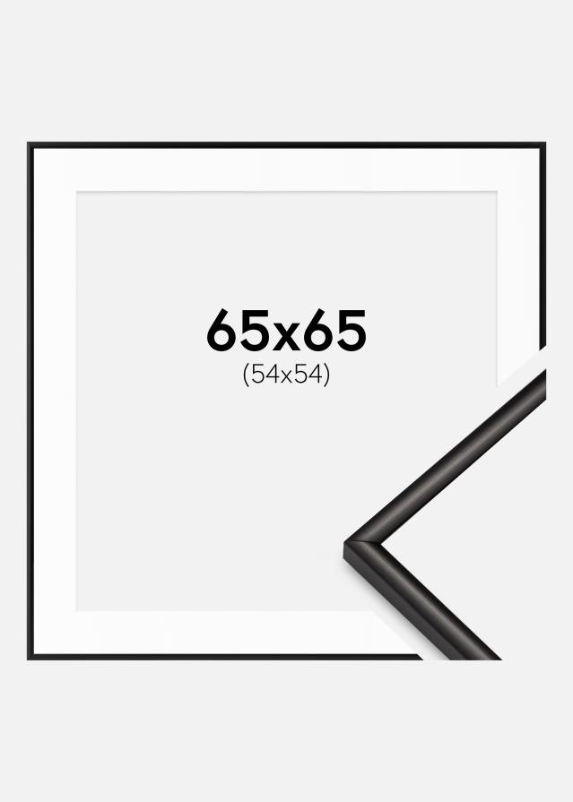 Cadre Scandi Mat Noir 65x65 cm - Passe-partout Blanc 55x55 cm