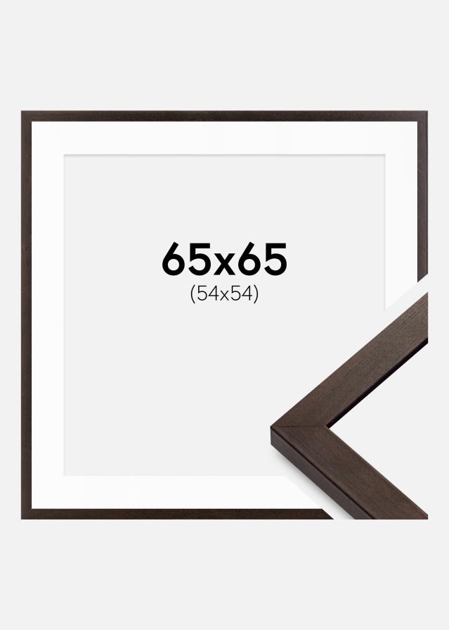 Cadre Selection Noyer 65x65 cm - Passe-partout Blanc 55x55 cm