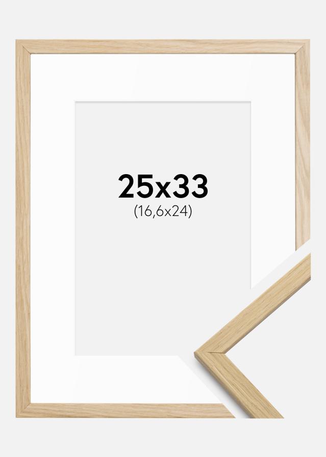 Cadre Edsbyn chêne 25x33 cm - Passe-partout Blanc B5 176x250 mm