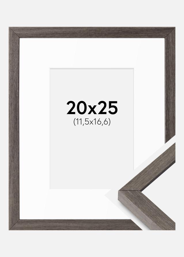 Cadre Ares Chêne gris 20x25 cm - Passe-partout Blanc B6 125x176 mm