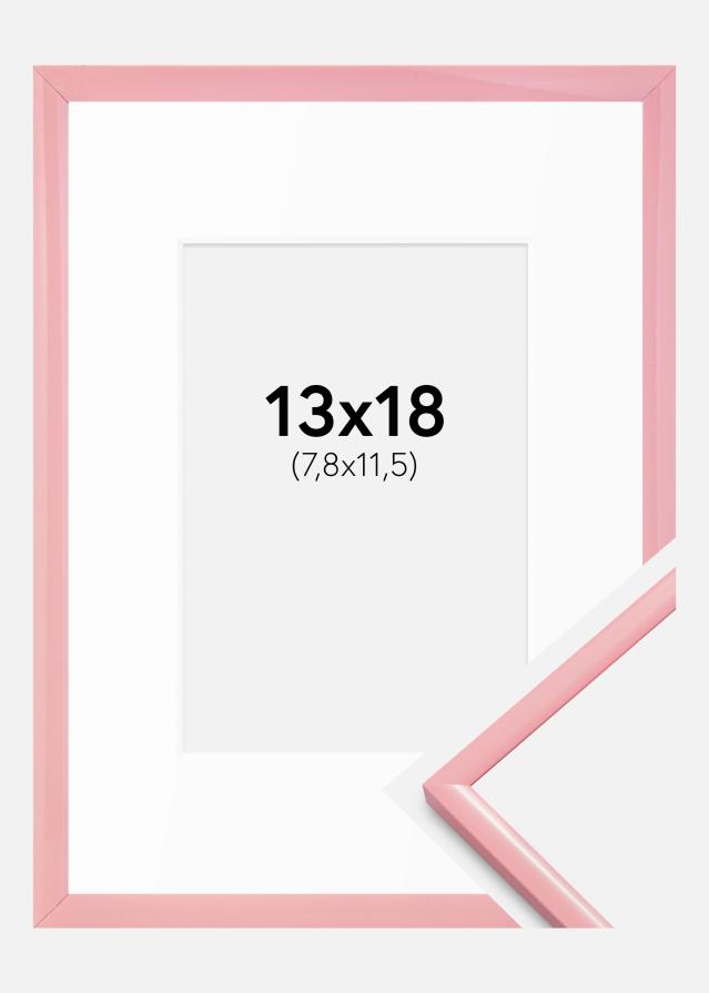 Cadre New Lifestyle Rose 13x18 cm - Passe-partout Blanc B7 88x125 mm