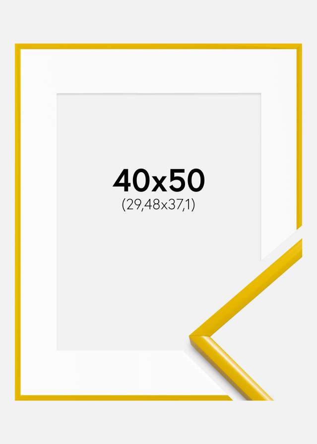 Cadre New Lifestyle Jaune 40x50 cm - Passe-partout Blanc 12x15 inches