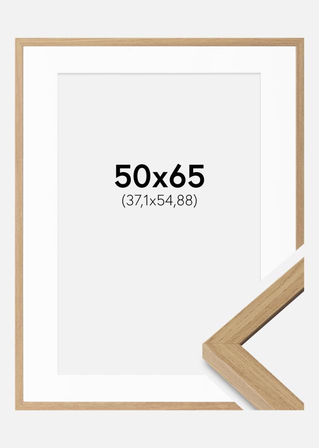 Cadre Ares Chêne naturel 50x65 cm - Passe-partout Blanc 15x22 inches