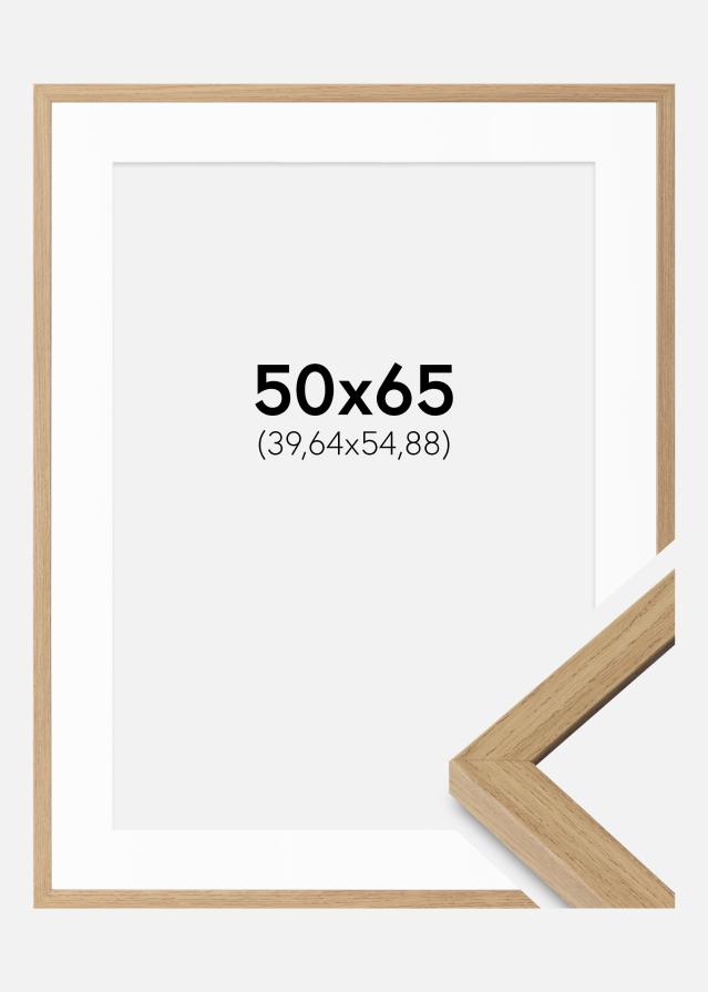 Cadre Ares Chêne Naturel 50x65 cm - Passe-partout Blanc 16x22 inches