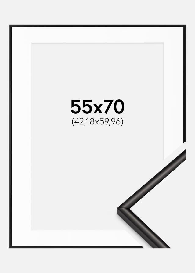 Cadre Scandi Mat Noir 55x70 cm - Passe-partout Blanc 17x24 inches