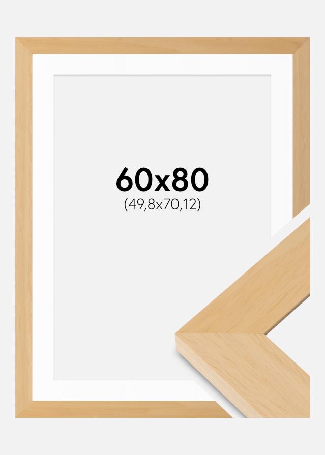Cadre Juno Bois 60x80 cm - Passe-partout Blanc 20x28 inches