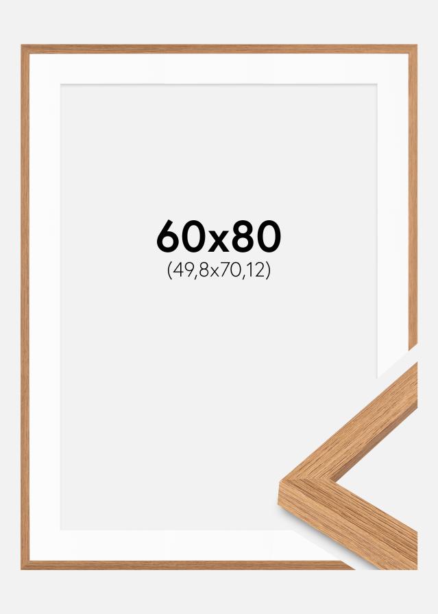 Cadre Modern Teak 60x80 cm - Passe-partout Blanc 20x28 inches