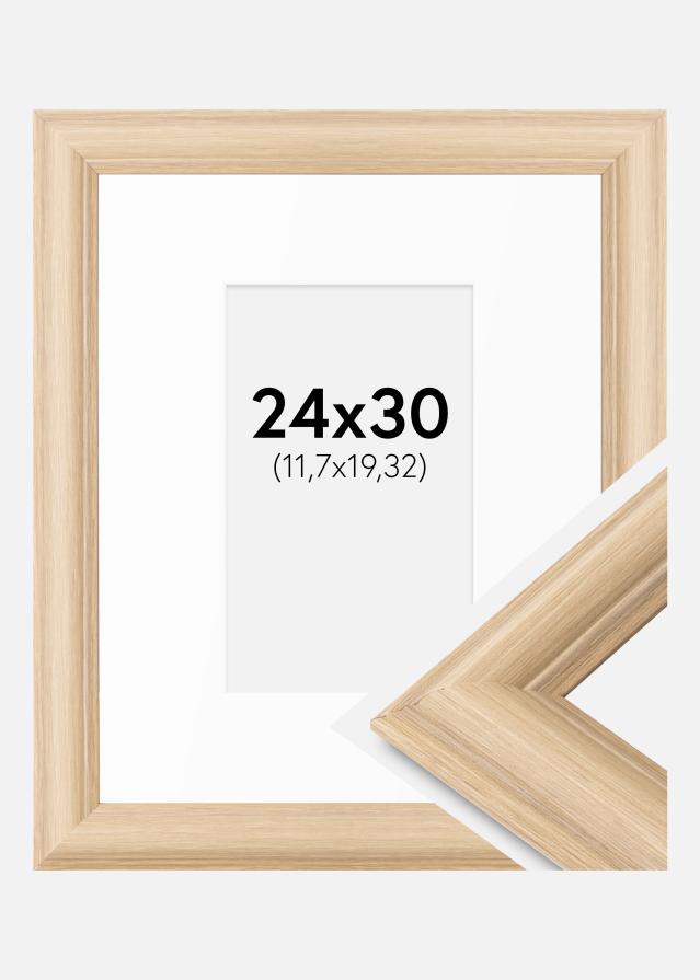 Cadre Västkusten Chêne 24x30 cm - Passe-partout Blanc 5x8 inches