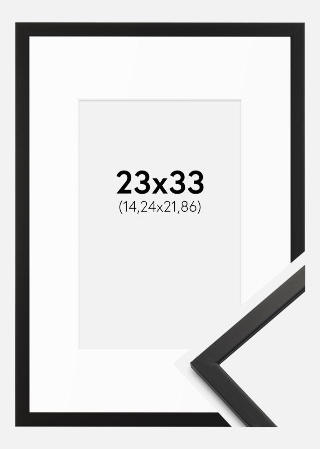 Cadre Edsbyn Noir 23x33 cm - Passe-partout Blanc 6x9 inches