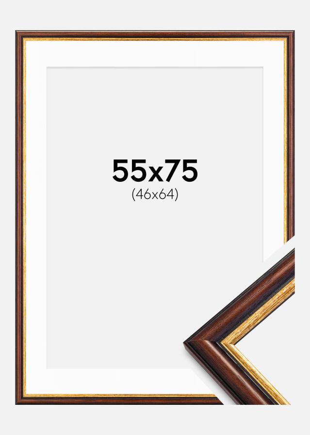 Cadre Siljan Marron 55x75 cm - Passe-partout Blanc 47x65 cm