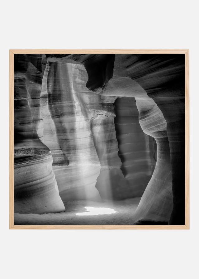 MONOCHROME ANTELOPE CANYON Gorgeous Lightbeam Poster