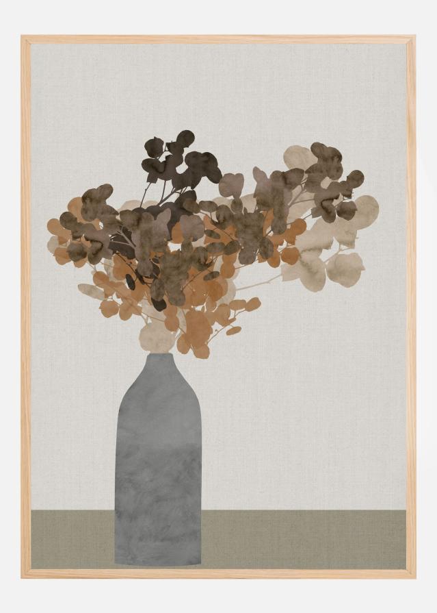 Rust Brown Dried Flowers In Vase On Table II Poster