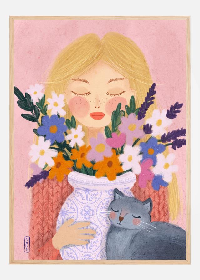A Girl and her Cat Poster