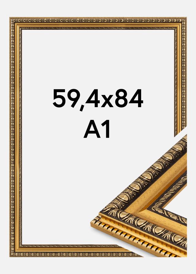 Cadre Ornato Verre Acrylique Or 59,4x84 cm (A1)