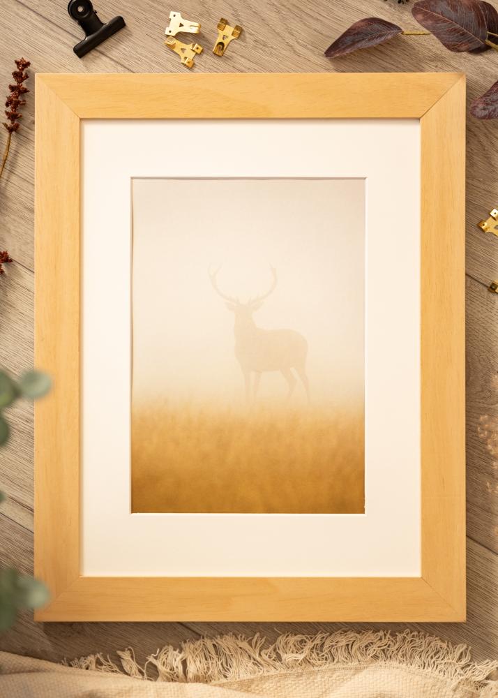 Cadre Juno Bois 40x50 cm - Passe-partout Blanc 27,5x37 cm