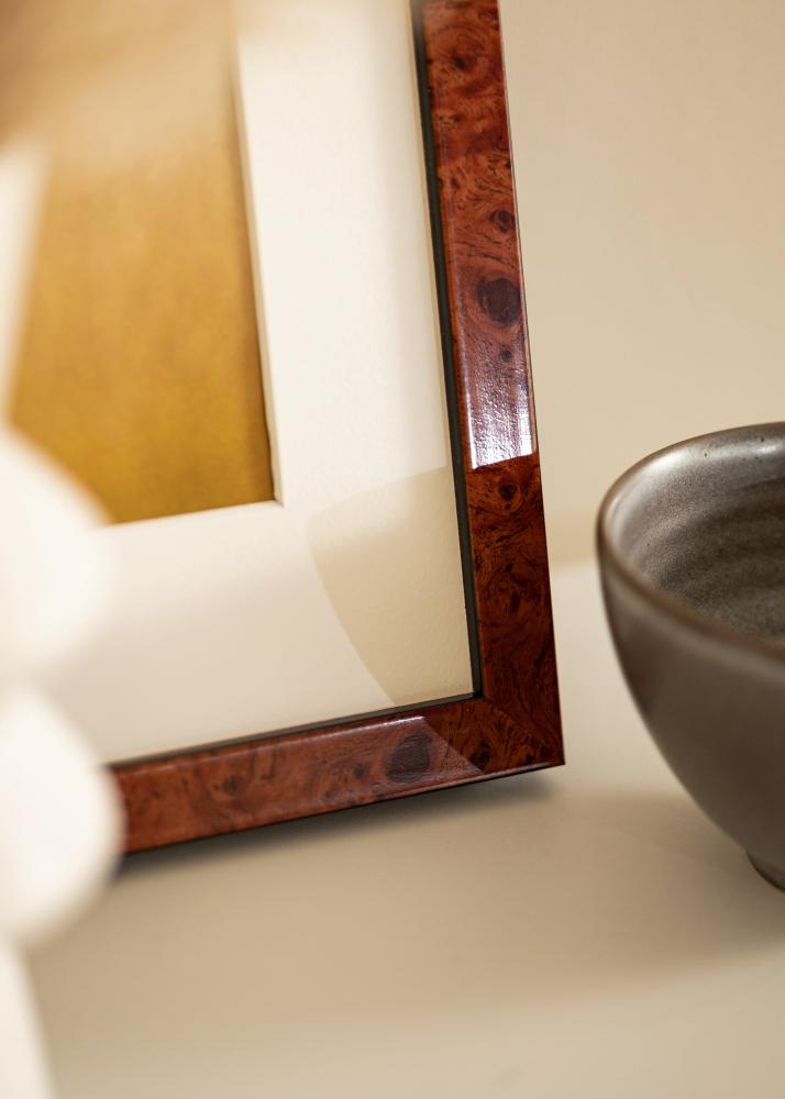 Cadre Hermes Noyer 20x30 cm - Passe-partout Blanc 15x21 cm