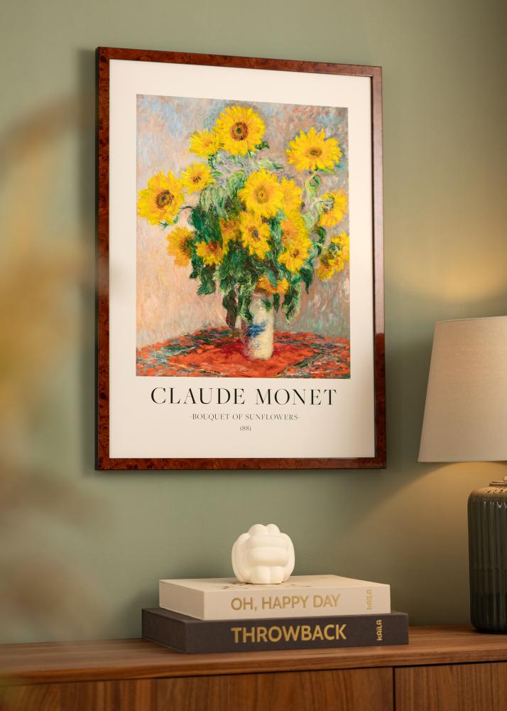 Cadre Hermes Noyer 20x30 cm - Passe-partout Blanc 15x21 cm