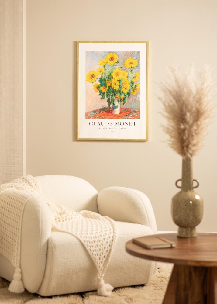 Cadre Ares Or 50x60 cm - Passe-partout Blanc 16x20 inches