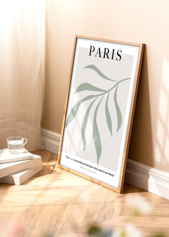 Cadre Moderne Teck 40x50 cm - Passe-partout Blanc 29x39 cm