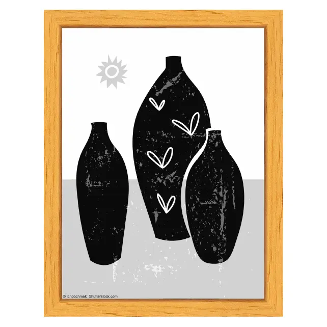 Cadre Liv Bois 15x20 cm - Passe-partout Blanc 10x15 cm