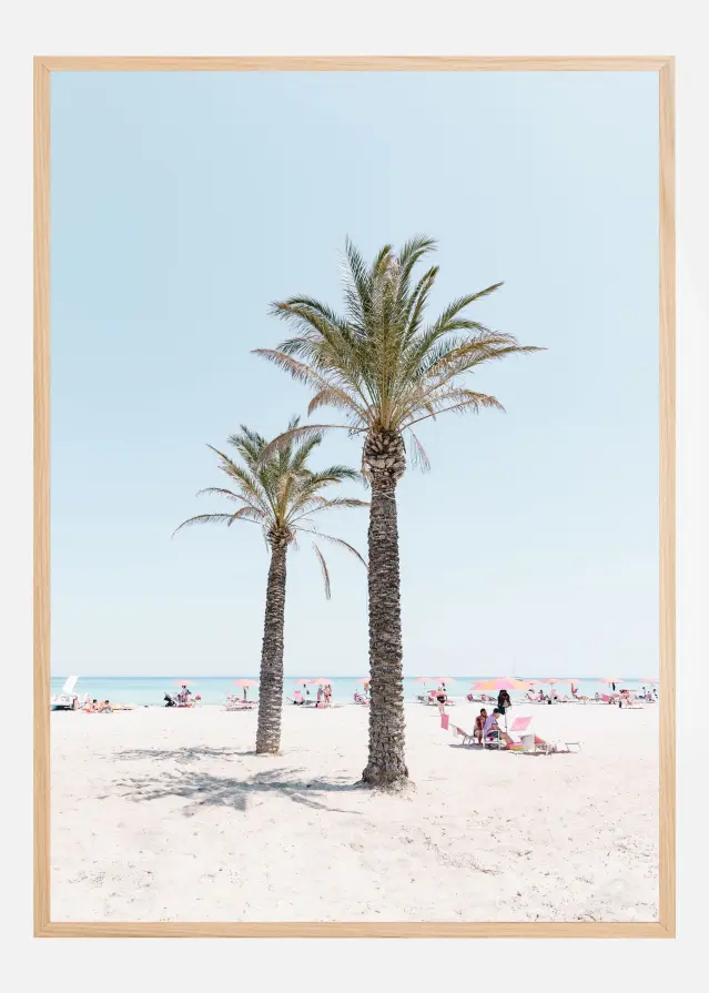 Palm tree at the beach Poster