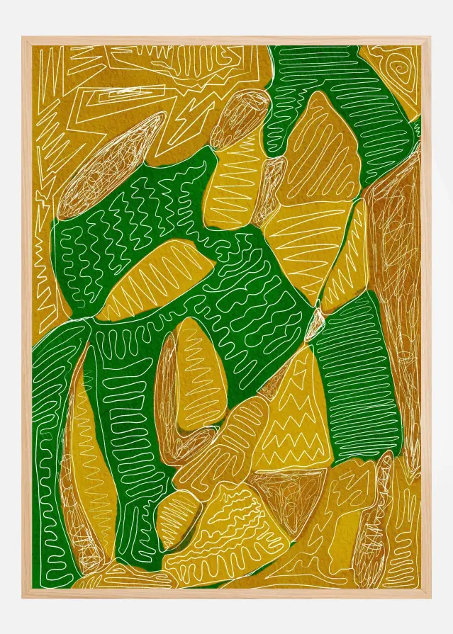Gold and green abstract Poster