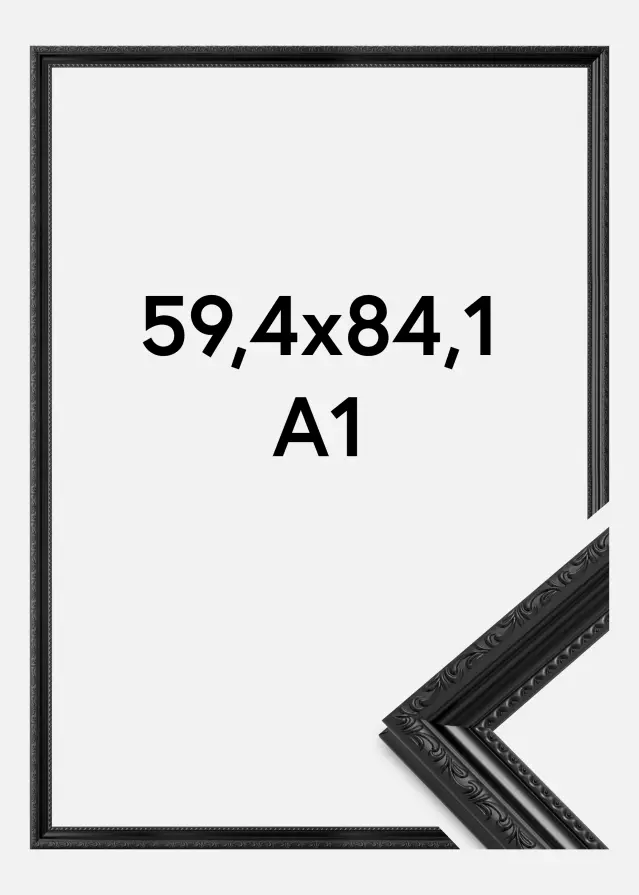 Cadre Abisko Verre Acrylique Noir 59,4x84,1 cm (A1)