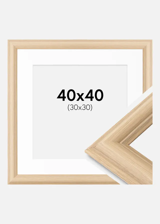 Cadre Västkusten Chêne 40x40 cm - Passe-partout Blanc 31x31 cm