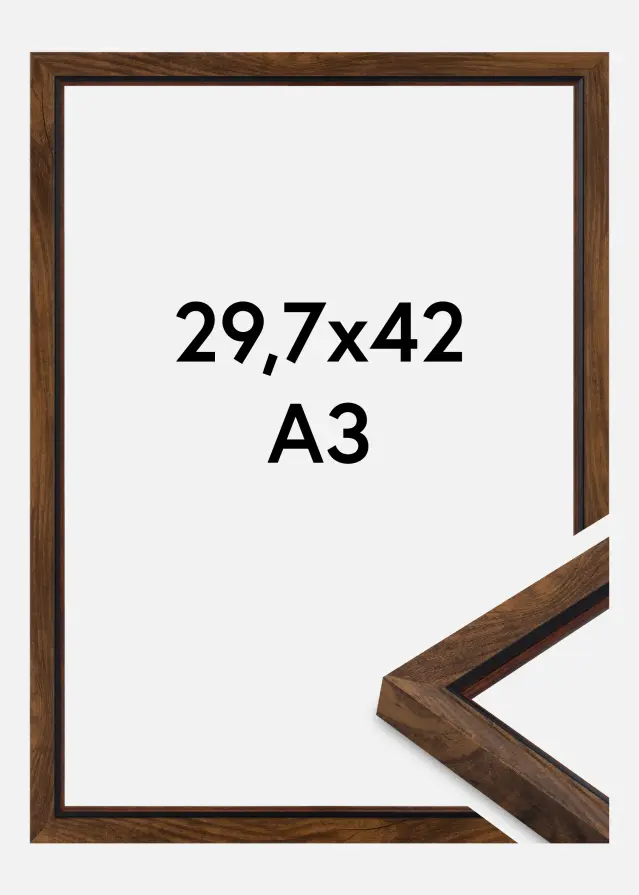 Cadre Obsidian Verre Acrylique Noyer 29,7x42 cm (A3)