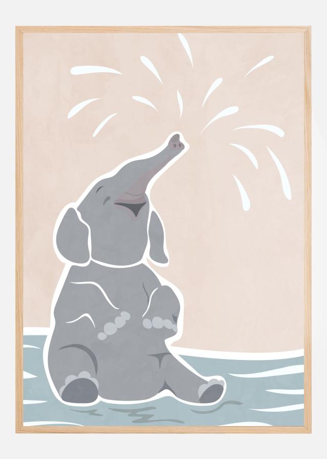 Cute scandi elephant Poster