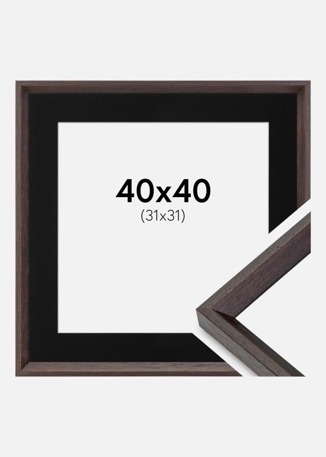 Cadre Globe Expresso 40x40 cm - Passe-partout Noir 32x32 cm