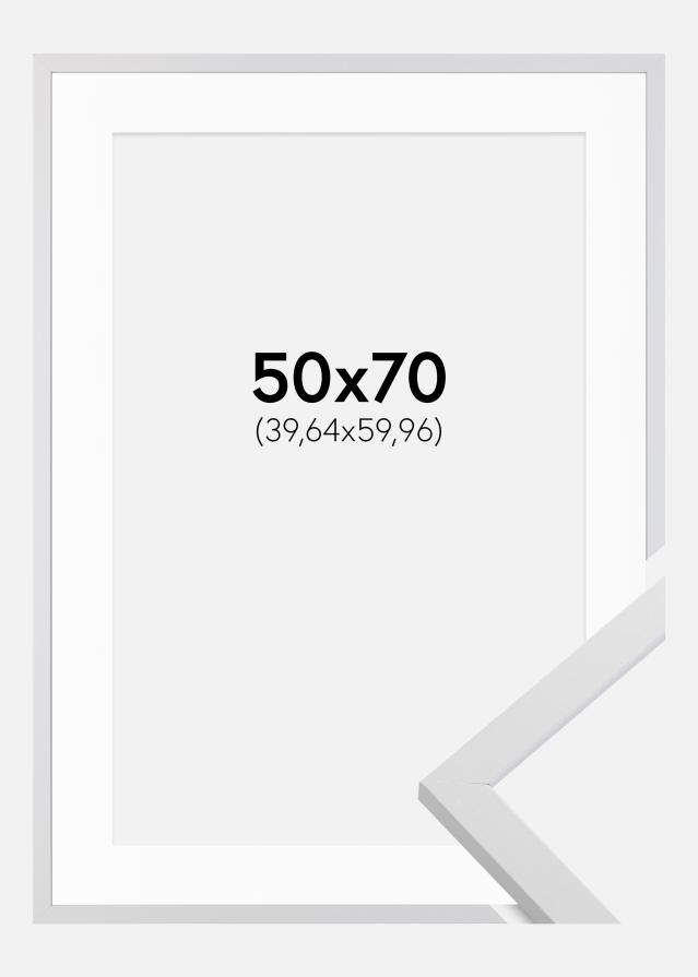 Cadre Trendy Blanc 50x70 cm - Passe-partout Blanc 16x24 pouces