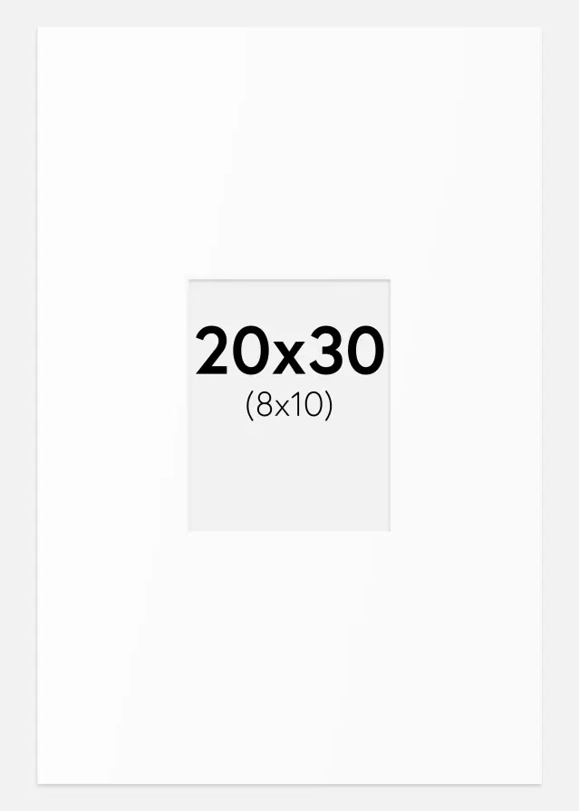 Passe-partout Blanc Standard (noyau blanc) 20x30 cm (8x10)
