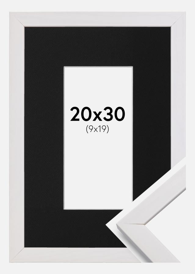 Cadre Stilren Blanc 20x30 cm - Passe-partout Noir 10x20 cm