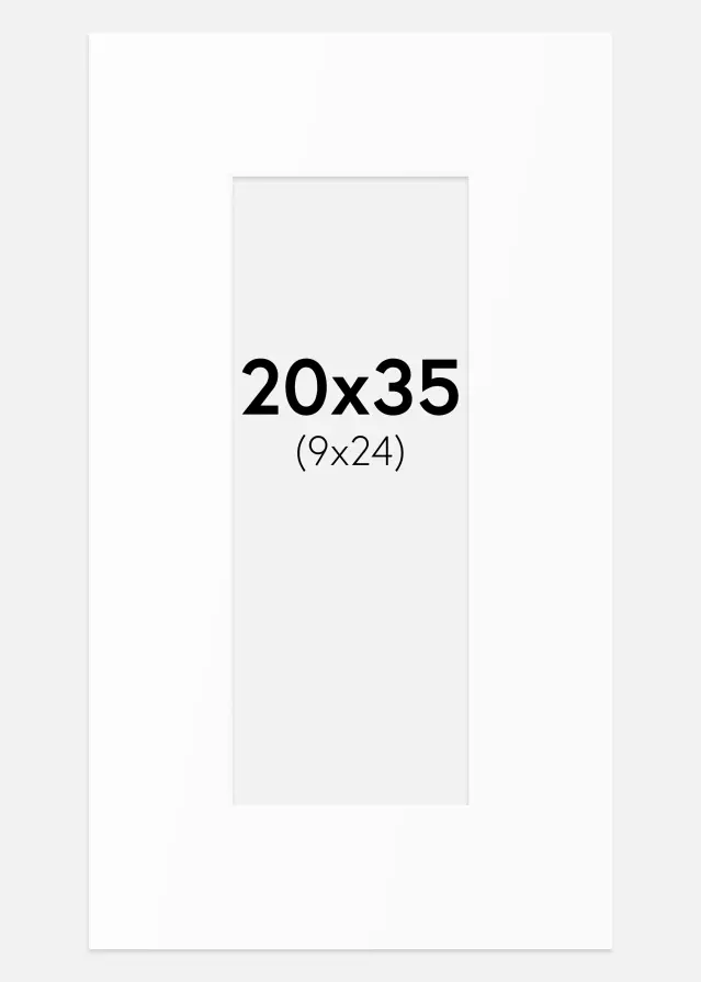 Passe-partout Blanc Standard (noyau blanc) 20x35 cm (9x24)