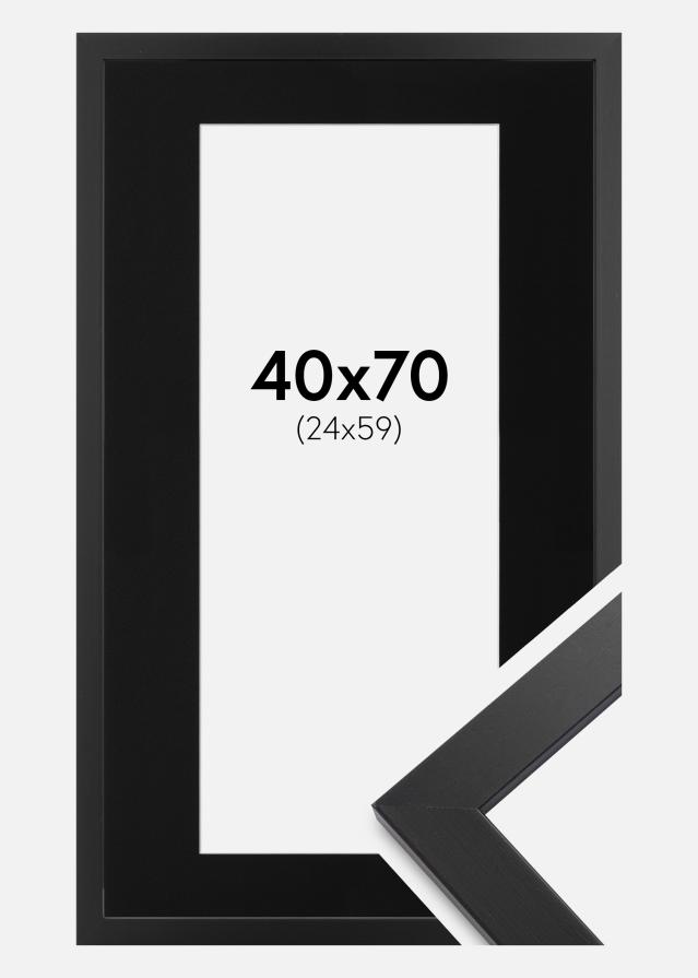 Cadre Black Wood 40x70 cm - Passe-partout Noir 25x60 cm