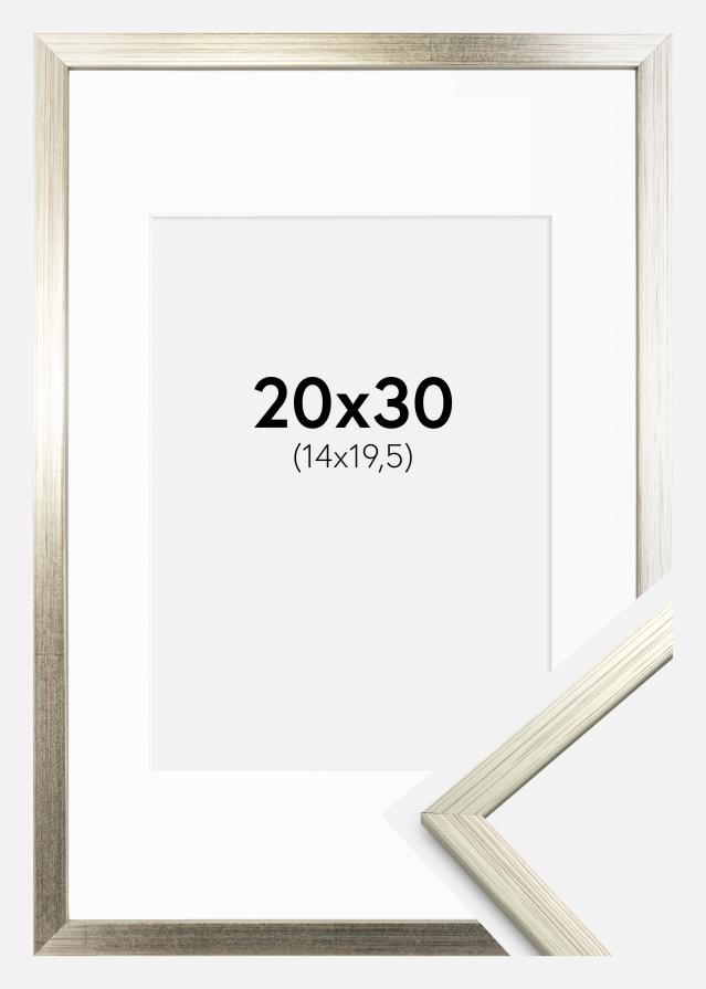 Cadre Edsbyn Argent 20x30 cm - Passe-partout Blanc 15x21 cm (A5)