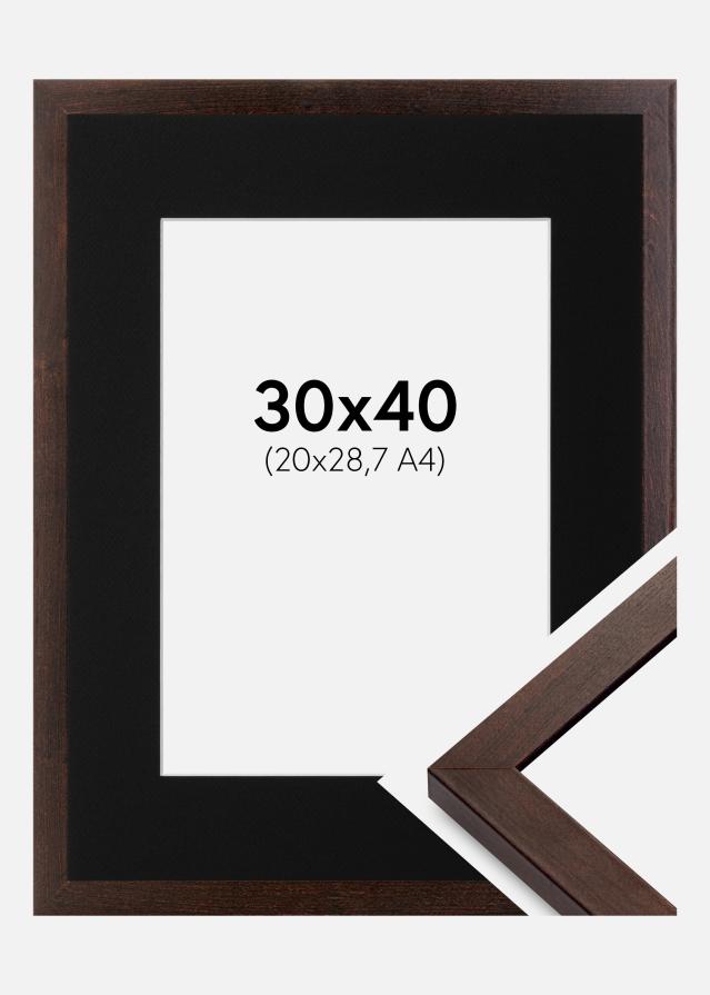 Cadre Selection Noyer 30x40 cm - Passe-partout Noir 21x29,7 cm