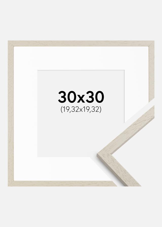 Cadre Edsbyn Sand 30x30 cm - Passe-partout Blanc 8x8 inches