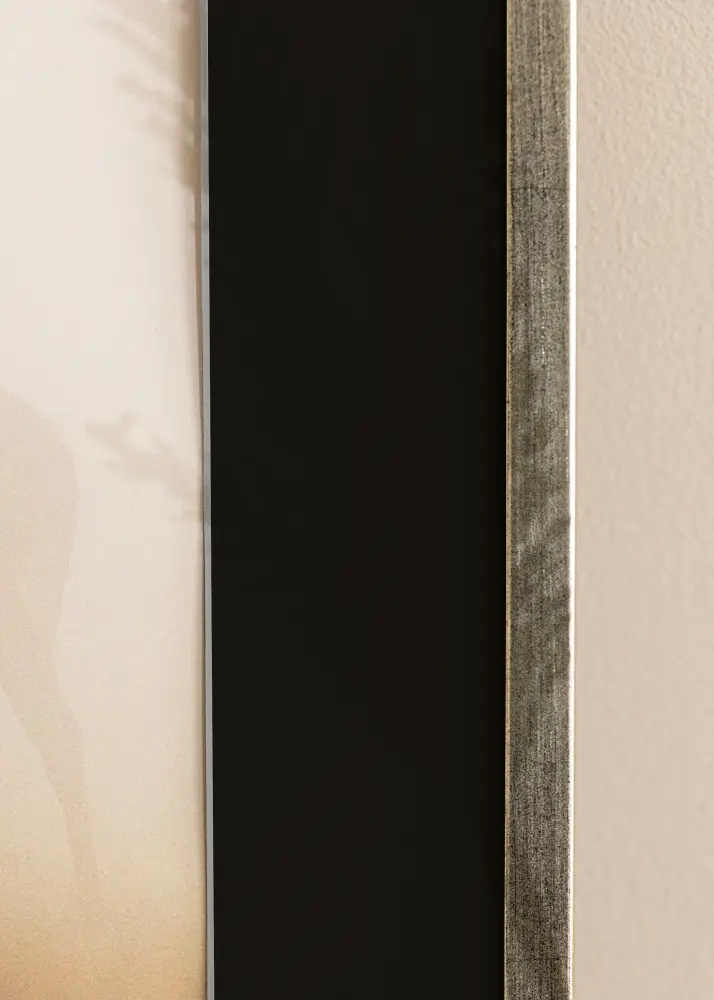 Cadre Galant Argent 50x70 cm - Passe-partout Noir 33x56 cm
