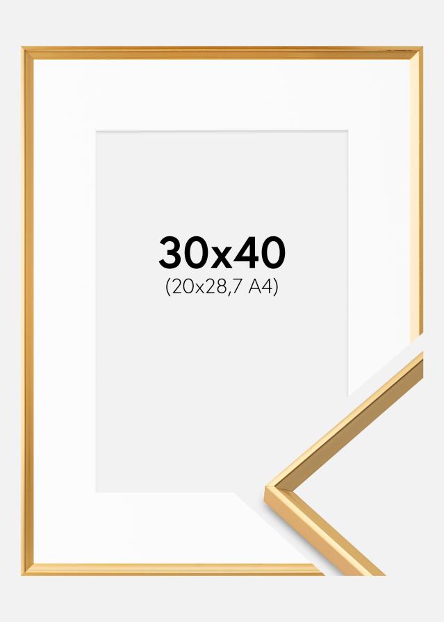 Cadre Desire Or 30x40 cm - Passe-partout Blanc 21x29,7 cm (A4)