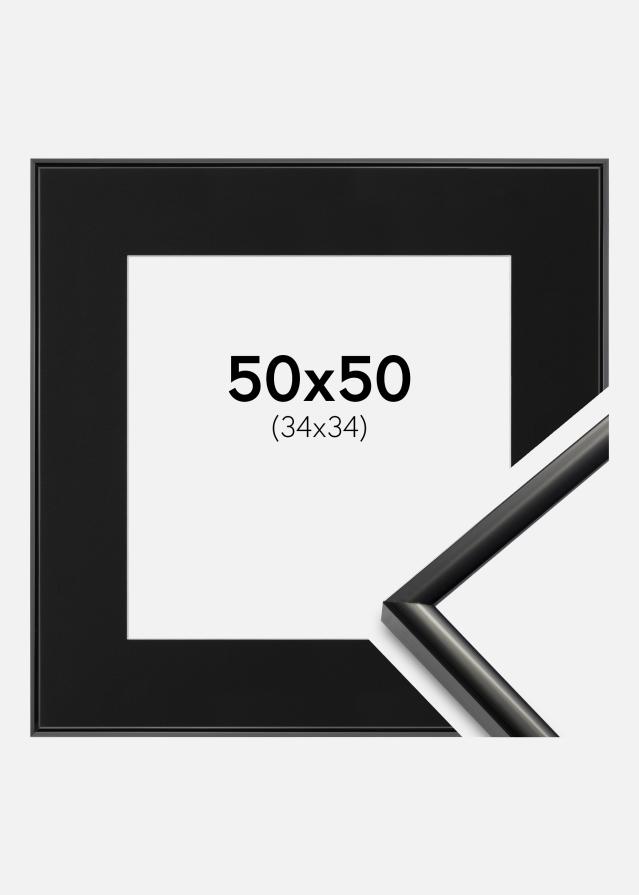 Cadre New Lifestyle Noir 50x50 cm - Passe-partout Noir 35x35 cm