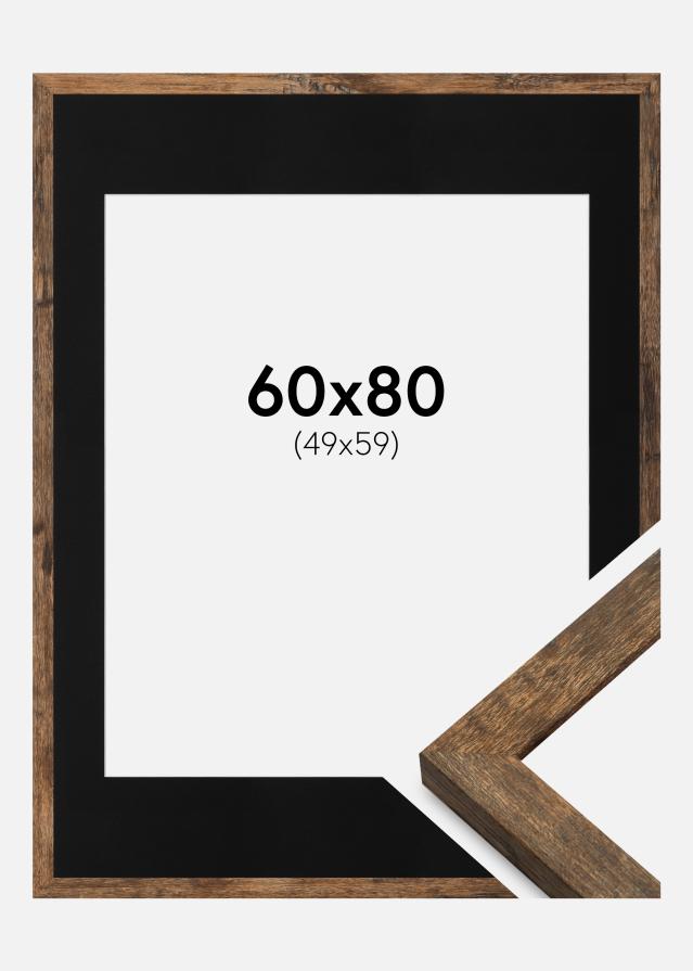 Cadre Fiorito Washed Oak 60x80 cm - Passe-partout Noir 50x60 cm