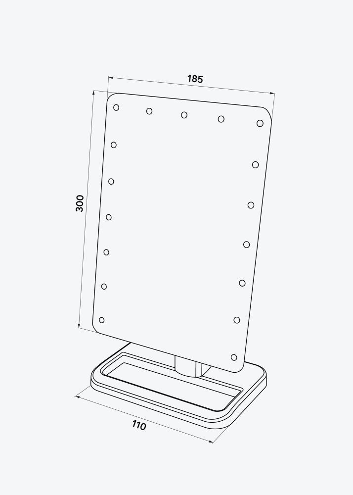 KAILA Miroir de maquillage LED m. Haut-parleur Bluetooth Or rosé 18x30 cm