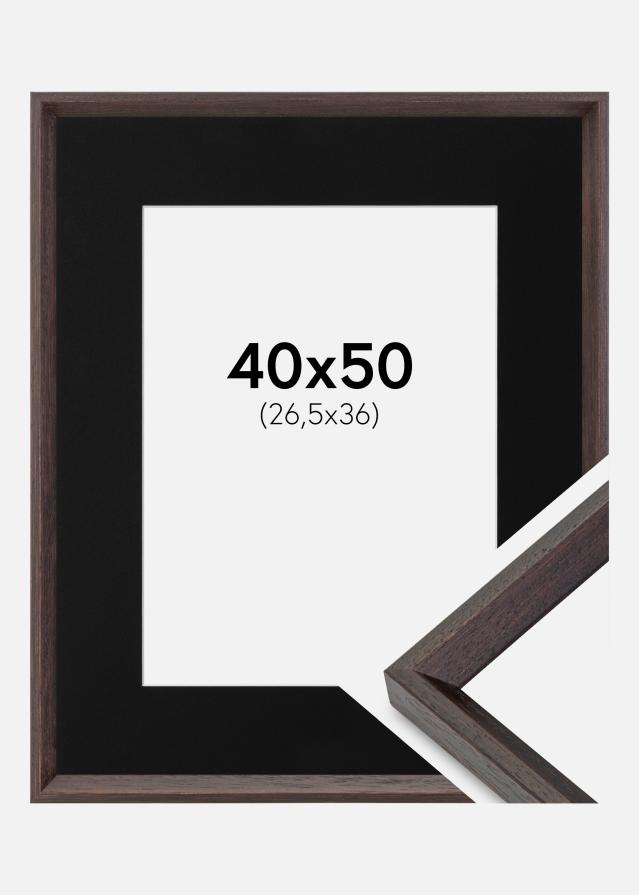 Cadre Globe Expresso 40x50 cm - Passe-partout Noir 27,5x37 cm