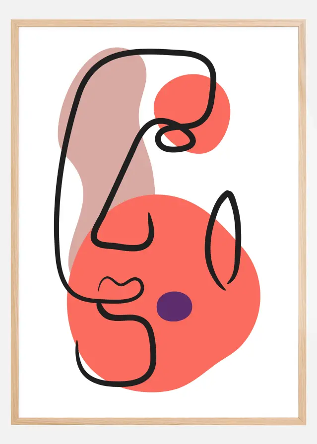 Abstract Face - Red III Poster